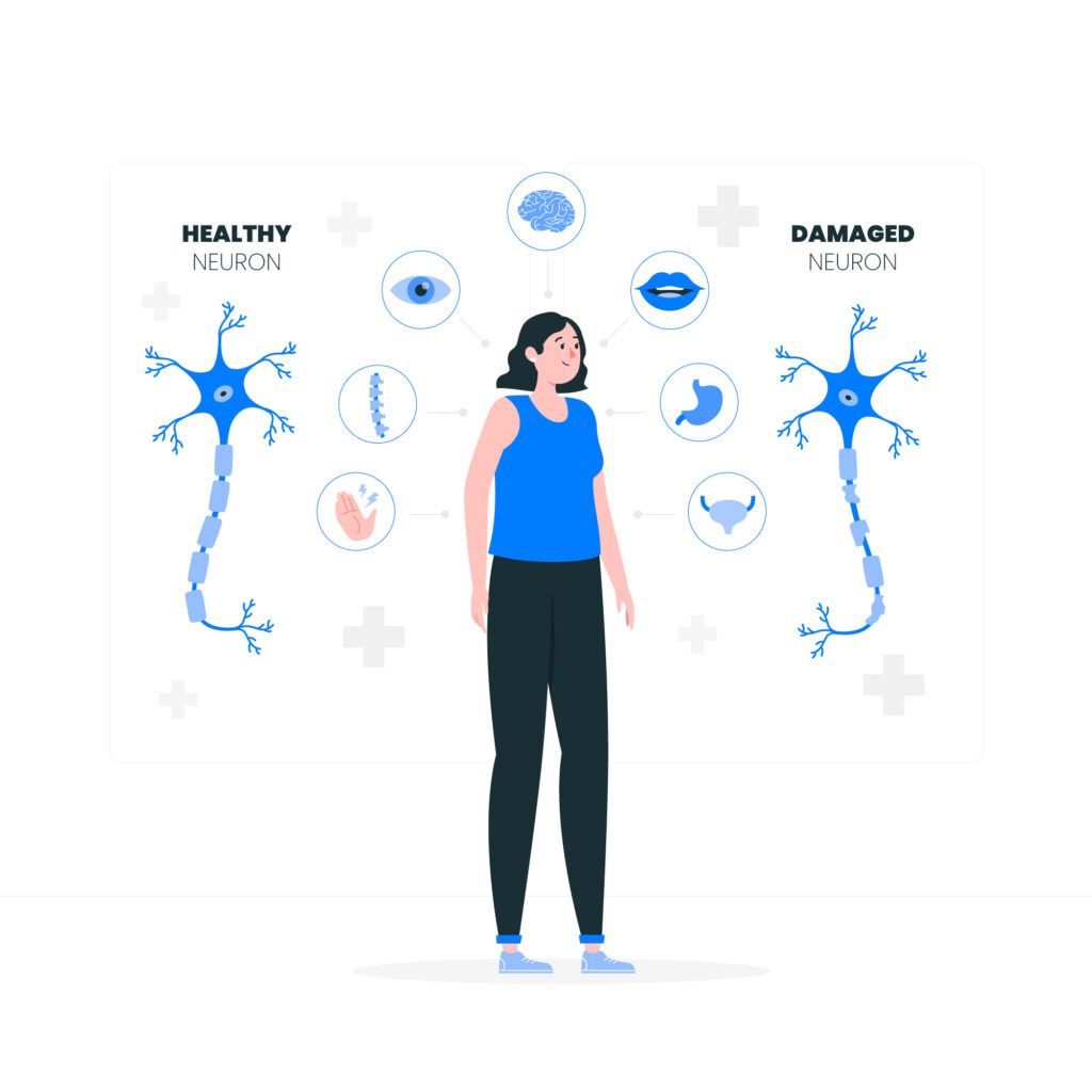 <a href="https://www.freepik.com/free-vector/multiple-sclerosis-concept-illustration_25457159.htm#query=brain%20nerves&position=5&from_view=search&track=sph">Image by storyset</a> on Freepik

Injuries nerves, neurons, and axons from concussions. 